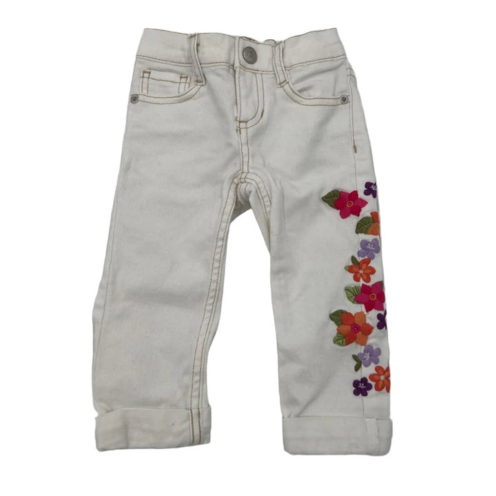 Adjustable Waist Jeans / Flowers