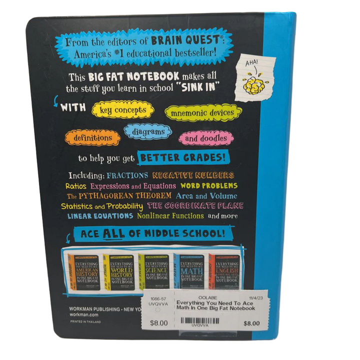 Everything You Need To Ace Math In One Big Fat Notebook