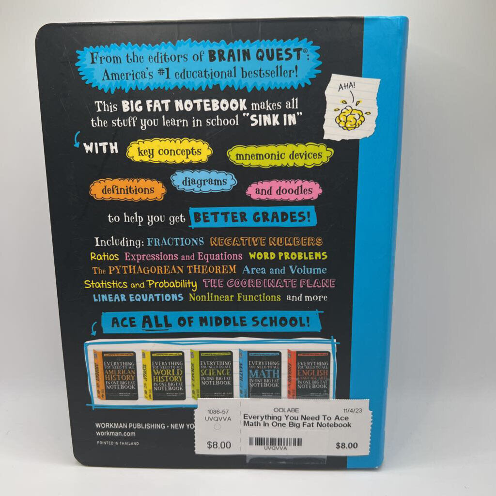 Everything You Need To Ace Math In One Big Fat Notebook
