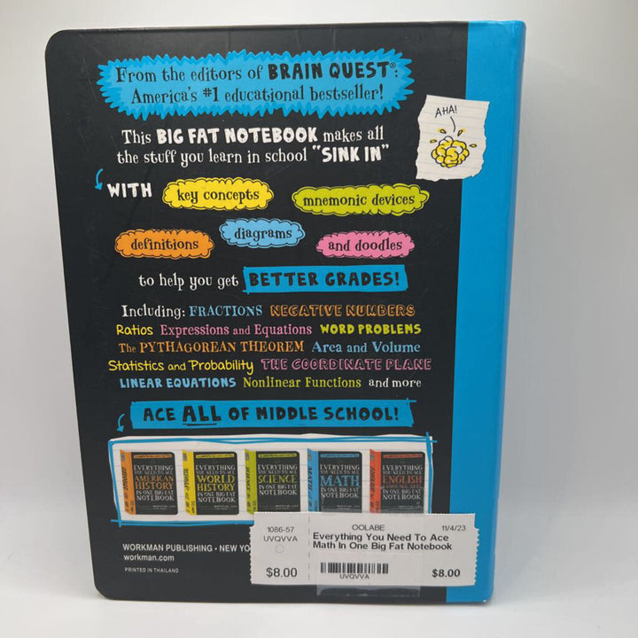 Everything You Need To Ace Math In One Big Fat Notebook