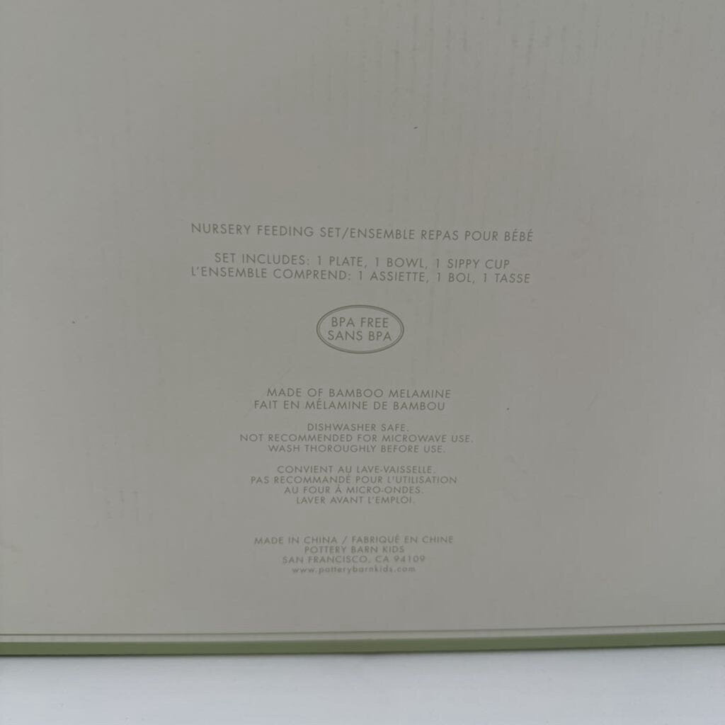 Nursery feeding set