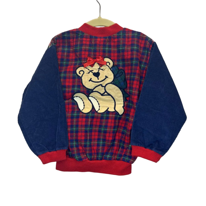 Corduroy Plaid Zip-Up Jacket