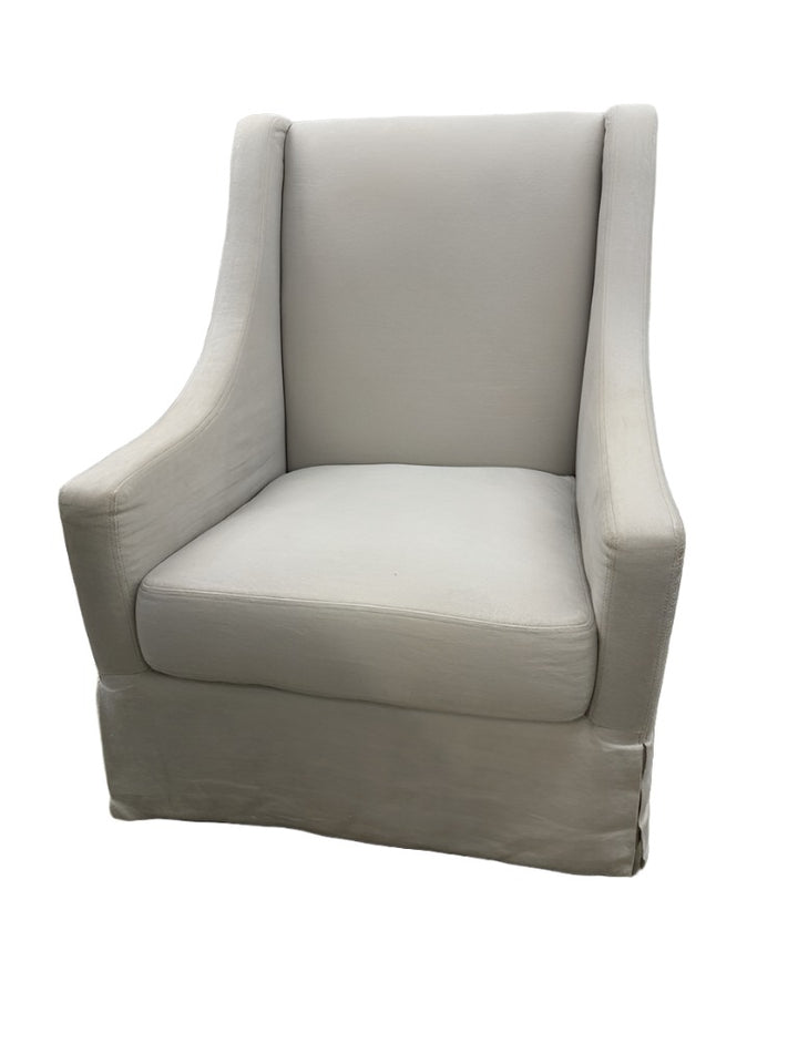 Classic Wingback Slipcovered Swivel Glider