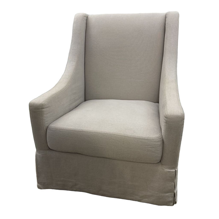 Classic Wingback Slipcovered Swivel Glider