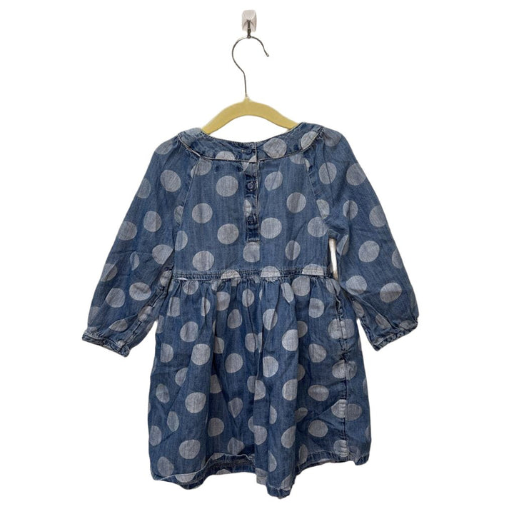 LS Polka Dot Denim Dress
