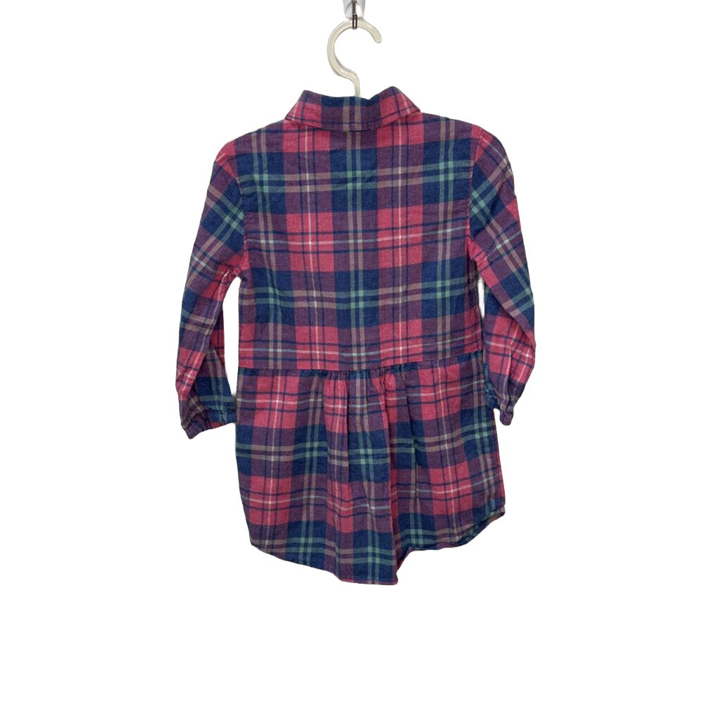 LS Collared Plaid Dress
