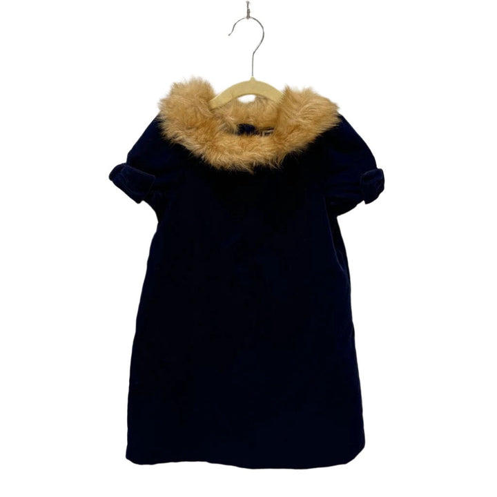 SS Velvet Dress w/ Fur Collar