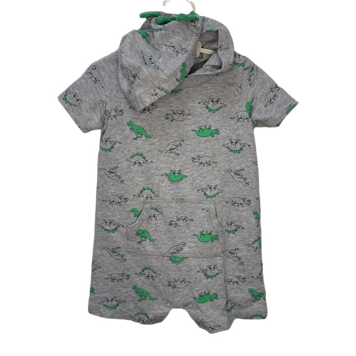 SS Hooded Romper / Dinosaurs