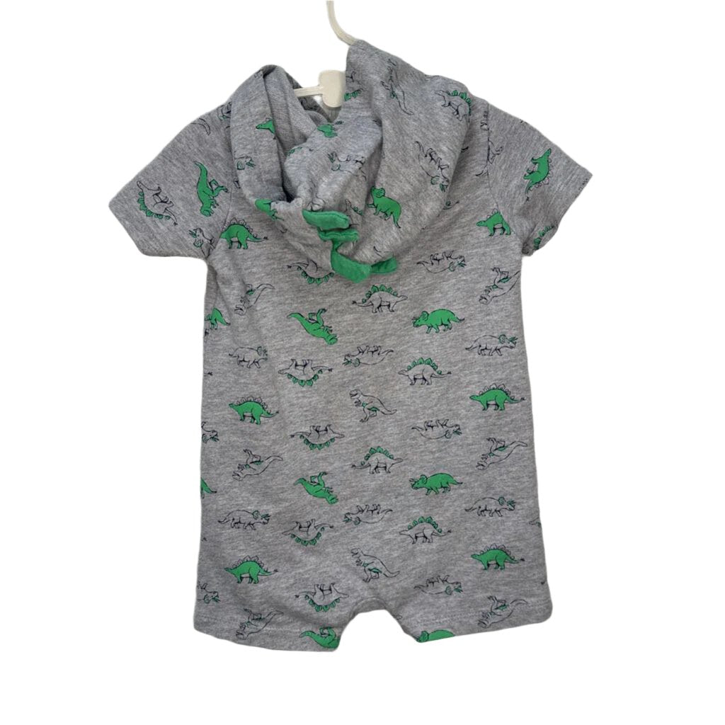 SS Hooded Romper / Dinosaurs