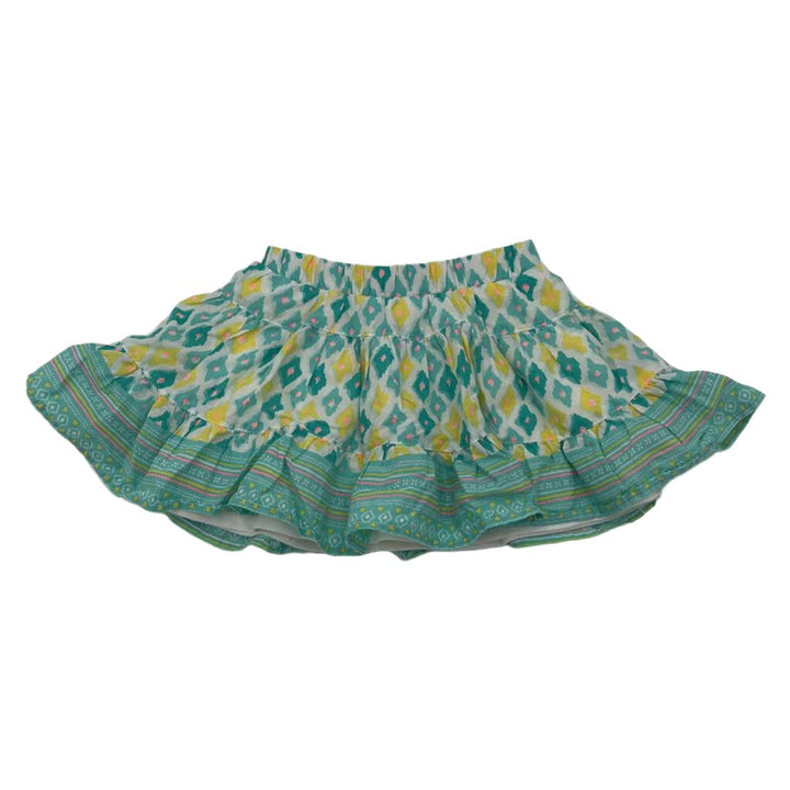 Elastic Waist Cotton Skirt / Diamon Pattern