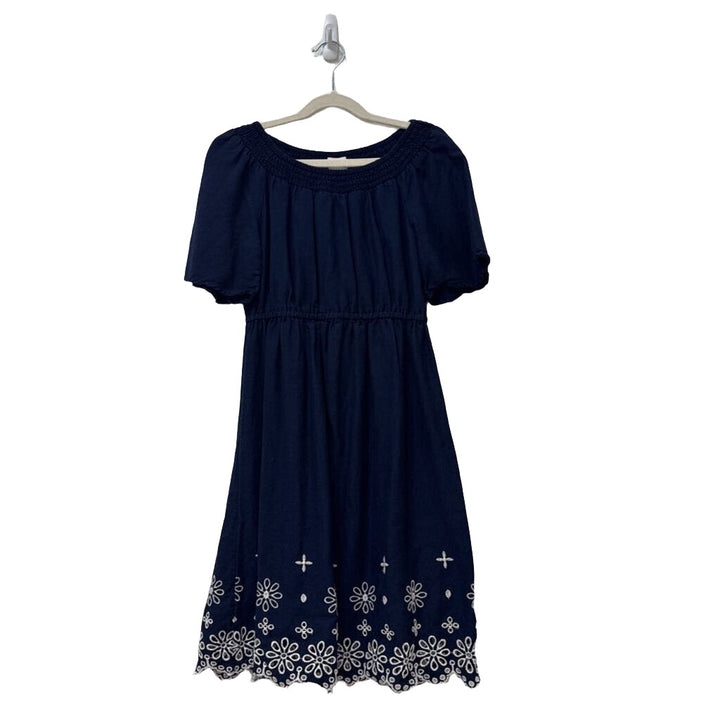 SS Cotton Dress / Embroidered Flowers