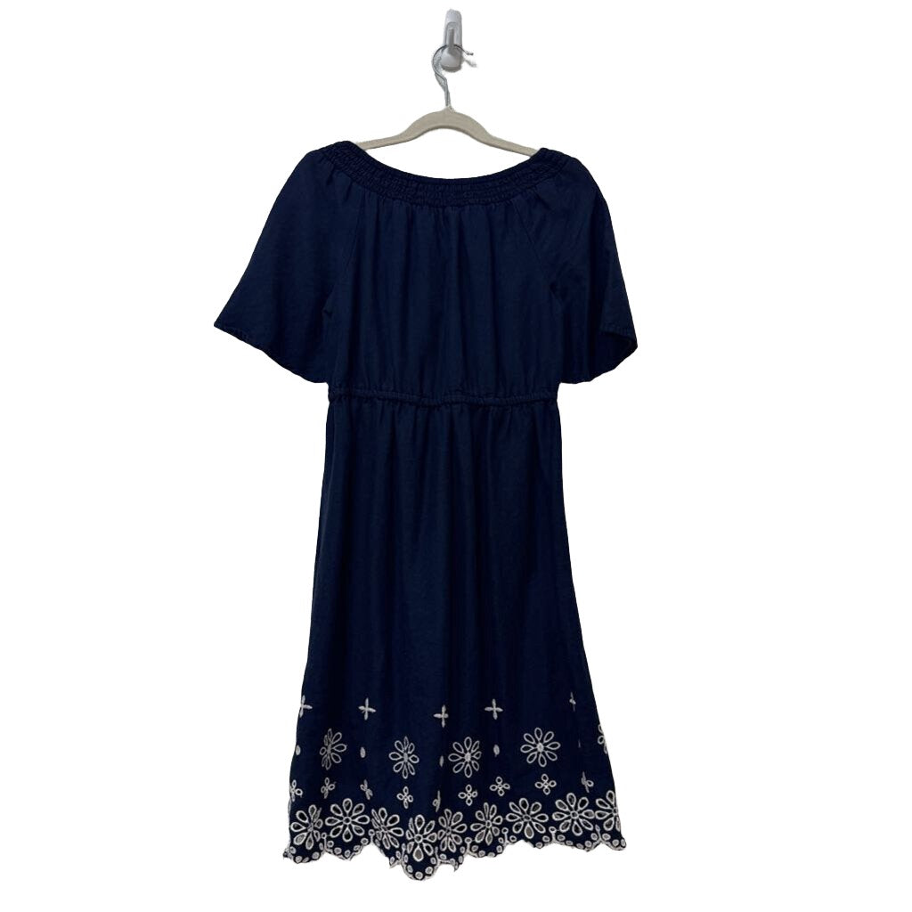 SS Cotton Dress / Embroidered Flowers