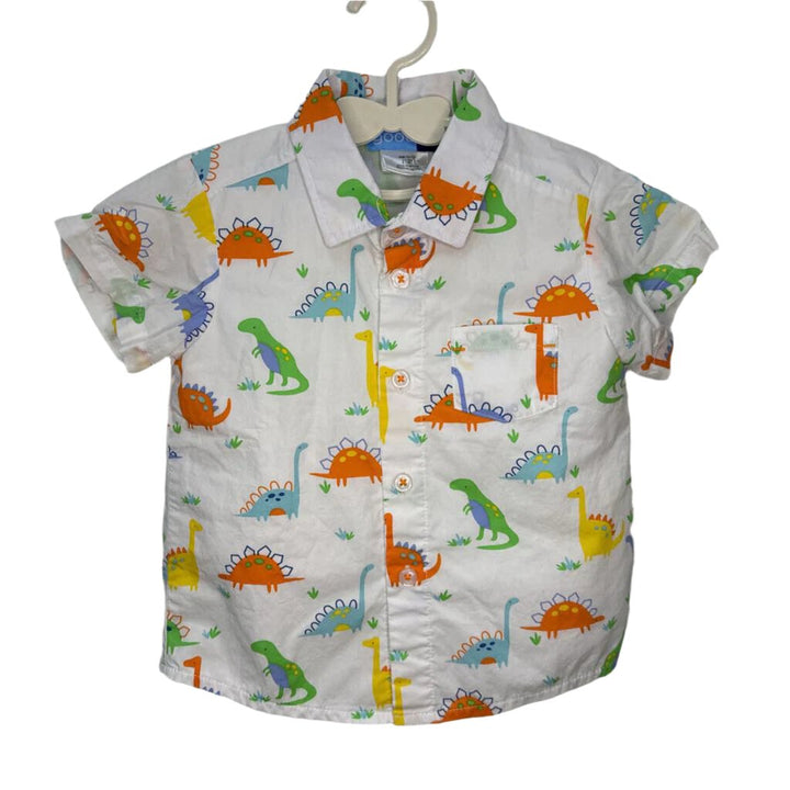 SS Collared Button Up / Dinosaurs