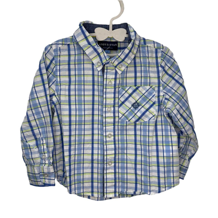 LS Plaid Collared Button Down