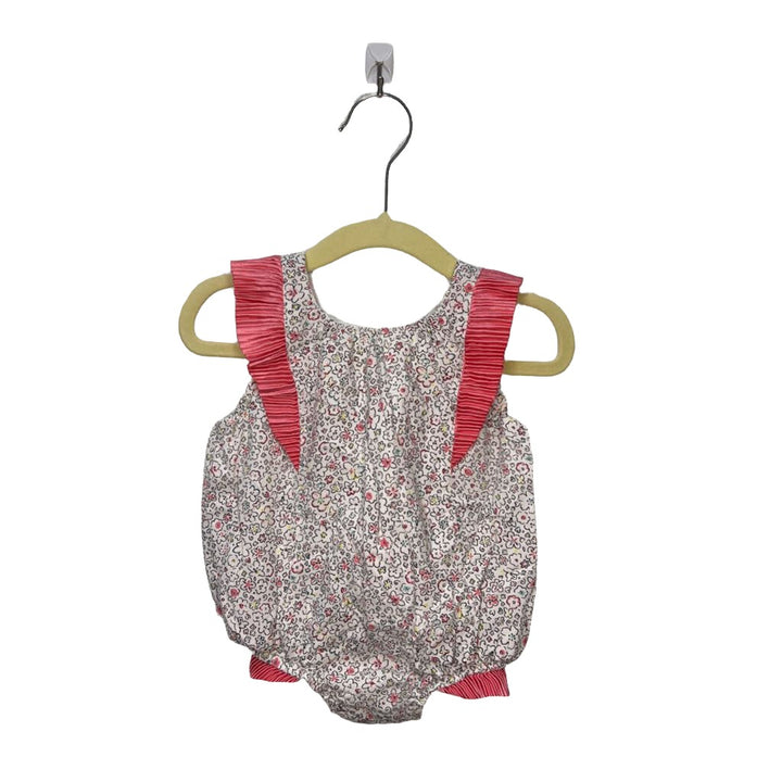 Ruffle Sleeves Romper + Hat / Flowers