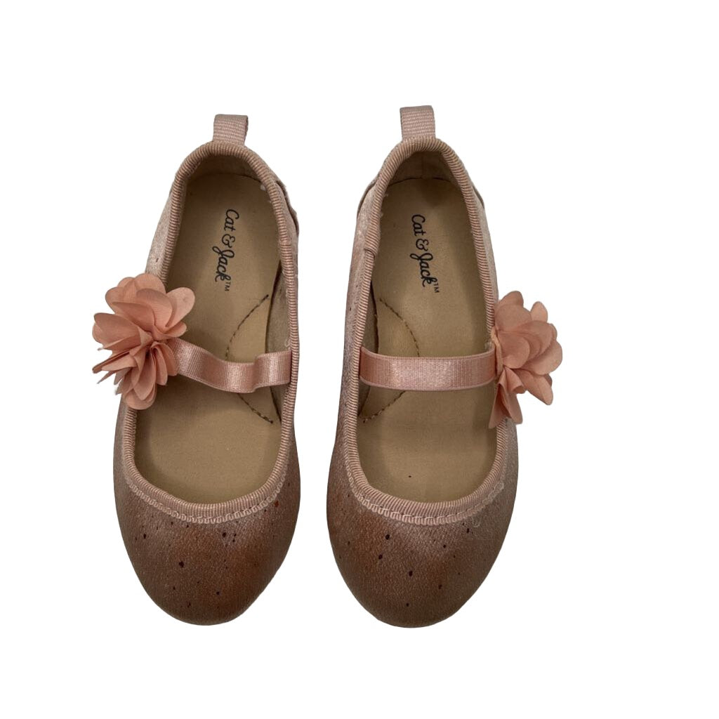 Dress Up Flat Shoes / Sparkles + Flower