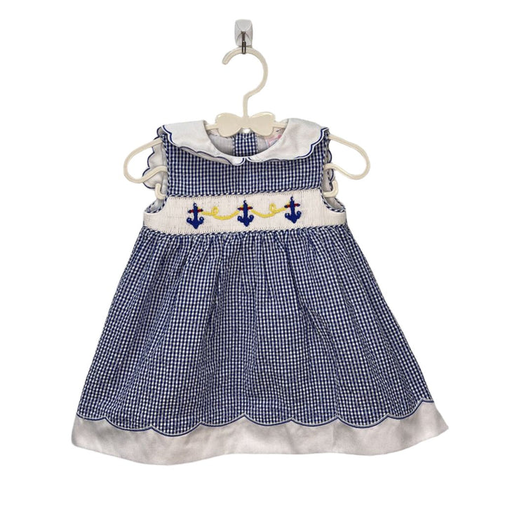 Sleeveless Smocked Set + Hat / Anchors