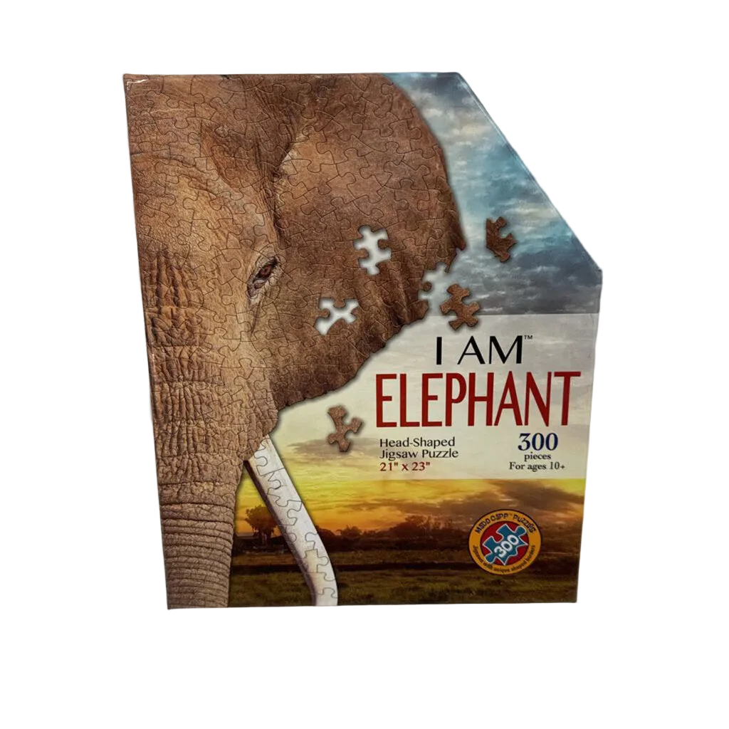 I Am Elephant Head-Shaped Jigsaw Puzzle (300pc)