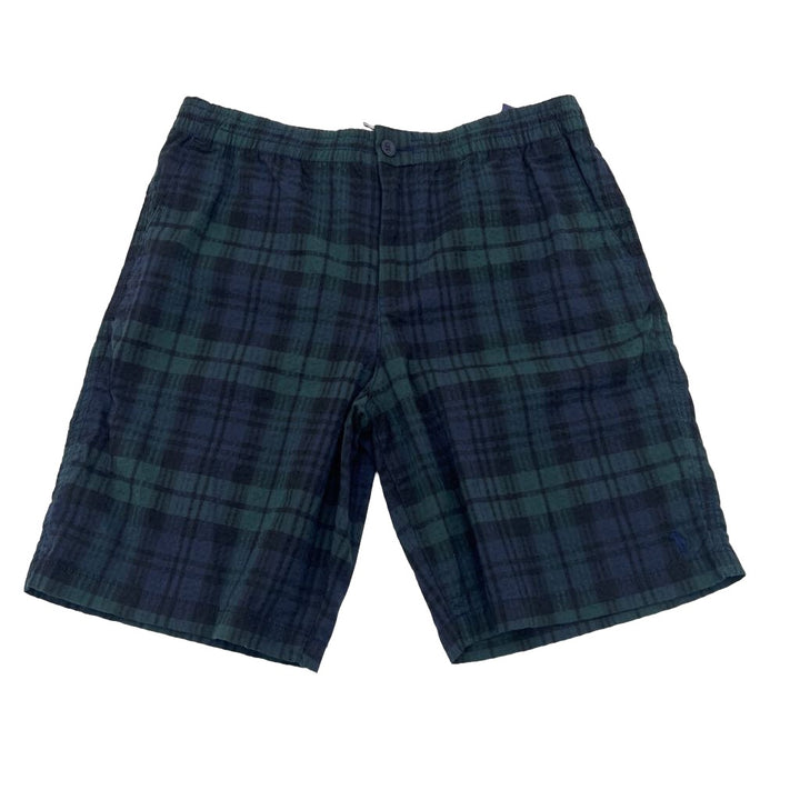 Elastic Waist Plaid Shorts