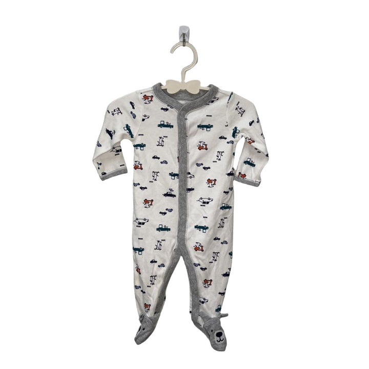 LS Footed Onesie / Dogs + Cars