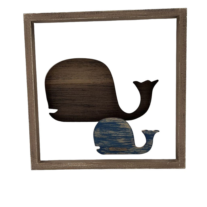 Wood Decor Plaque / Whales