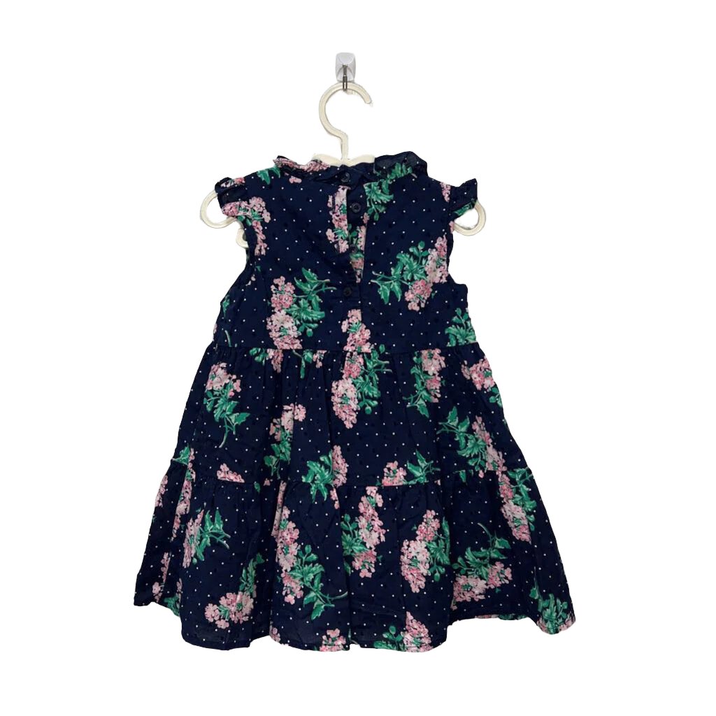 Sleeveless Ruffle Colar Dress / Flowers