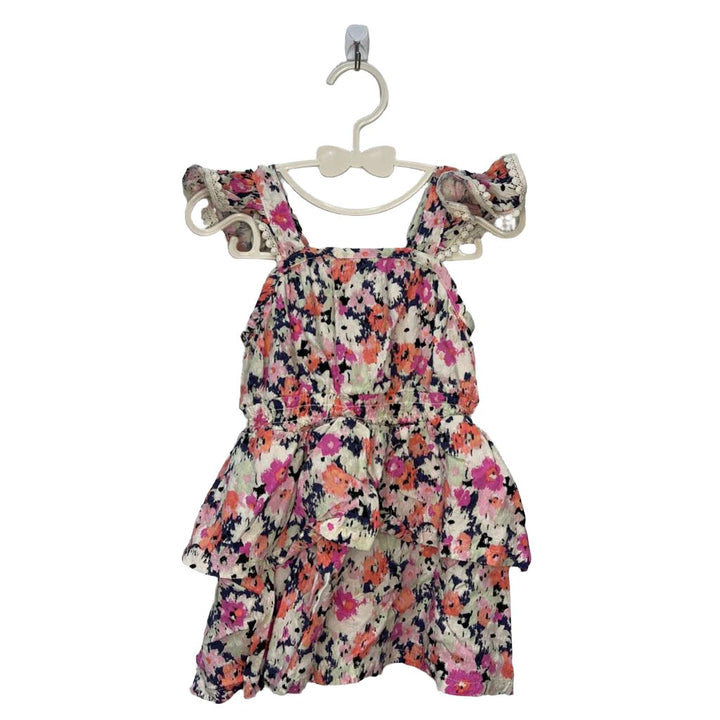 Sleeveless Ruffle Slink Dress / Floral