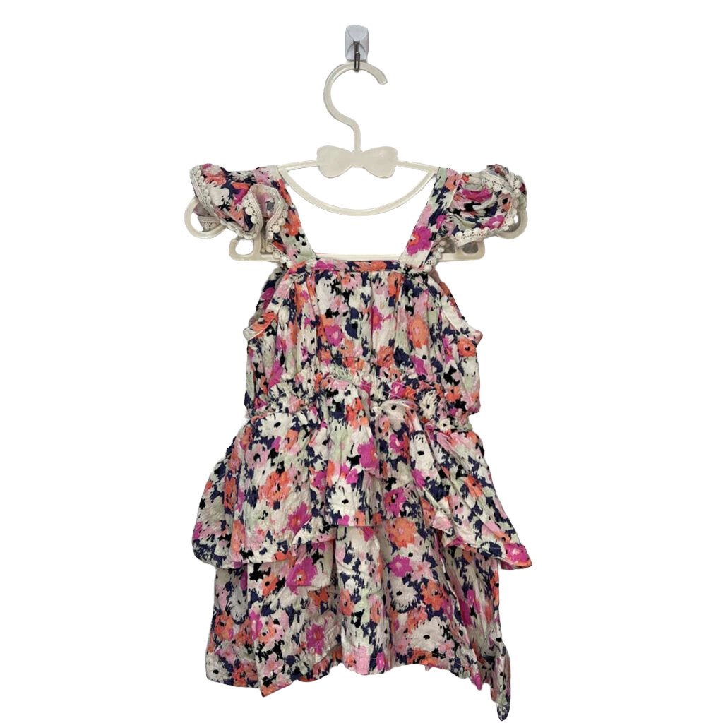 Sleeveless Ruffle Slink Dress / Floral