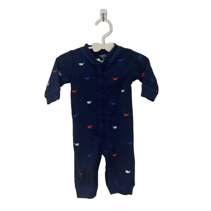 LS Footed Onesie / Whale