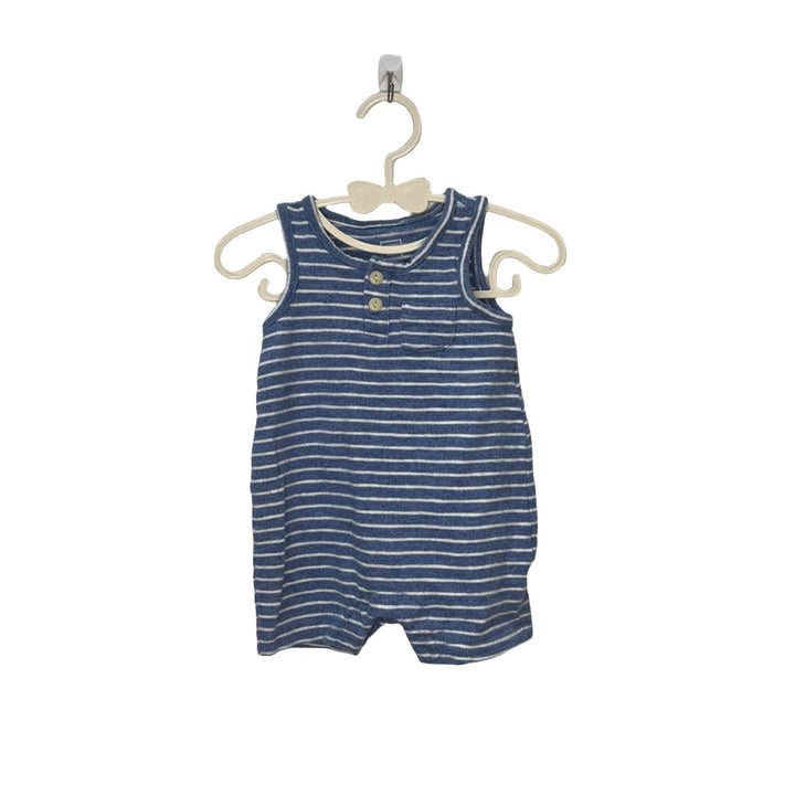 Sleeveless Striped Cotton Romper