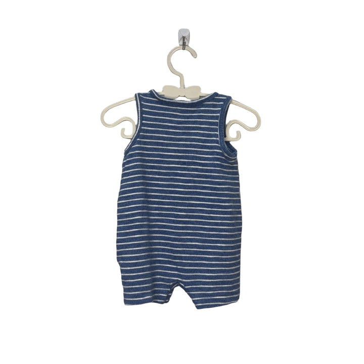 Sleeveless Striped Cotton Romper