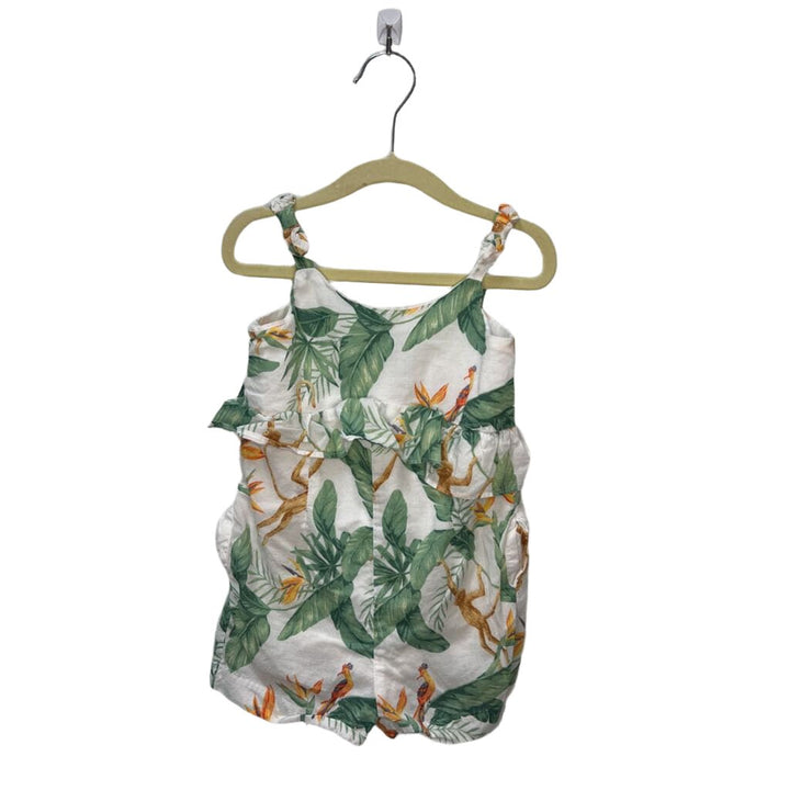 Tank Cotton Romper / Monkeys + Parrots