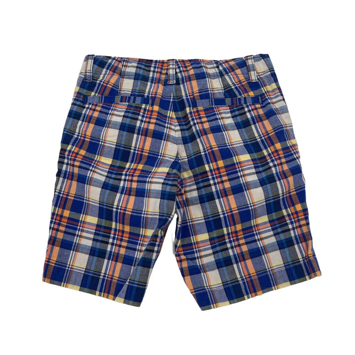 Adjustable Waist Plaid Shorts