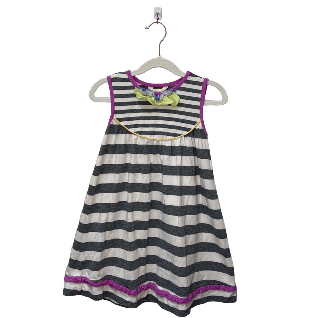 Sleeveless Cotton Dress / Striped