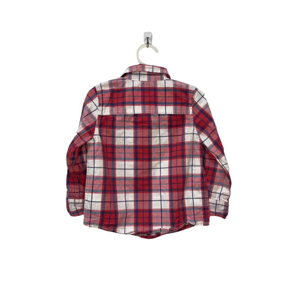 LS Collared Button-Down Plaid Shirt