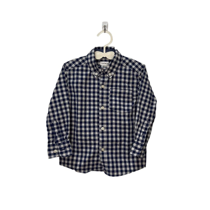 LS Collared Button-Down Checkered Shirt