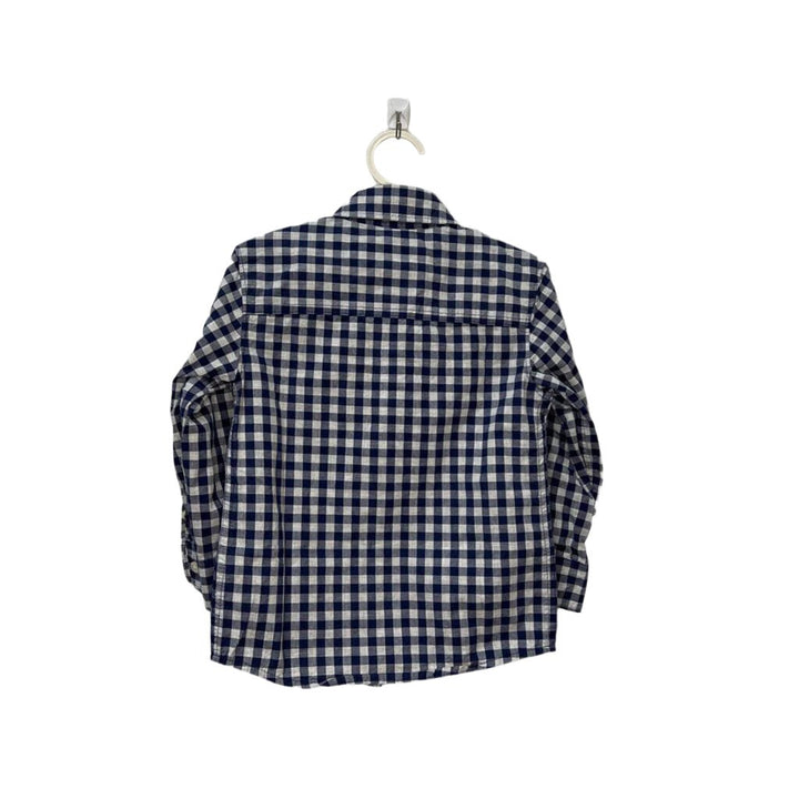 LS Collared Button-Down Checkered Shirt