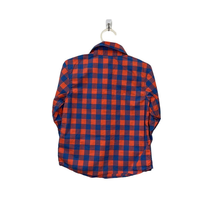 LS Collared Button-Down Checkered Shirt