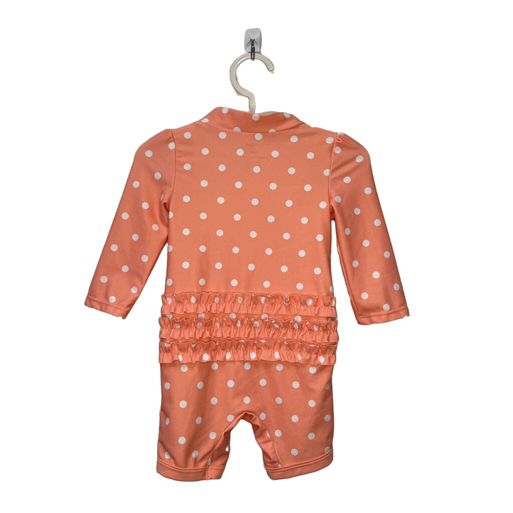 LS Zip-Up Polka Dot Swimsuit