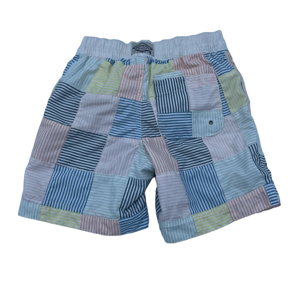 Striped Square Swim Trunks