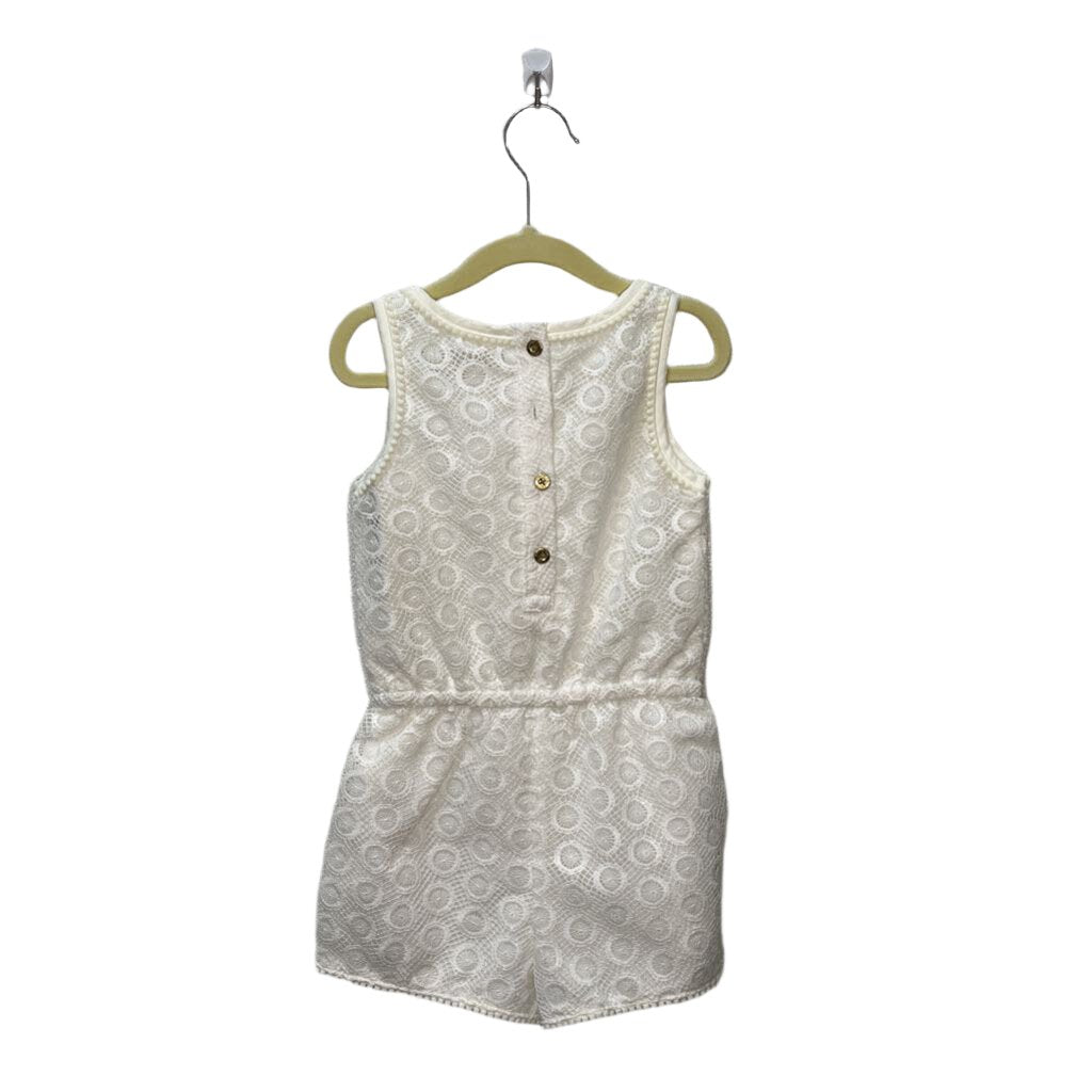 Sleeveless Crochet Overlay Romper