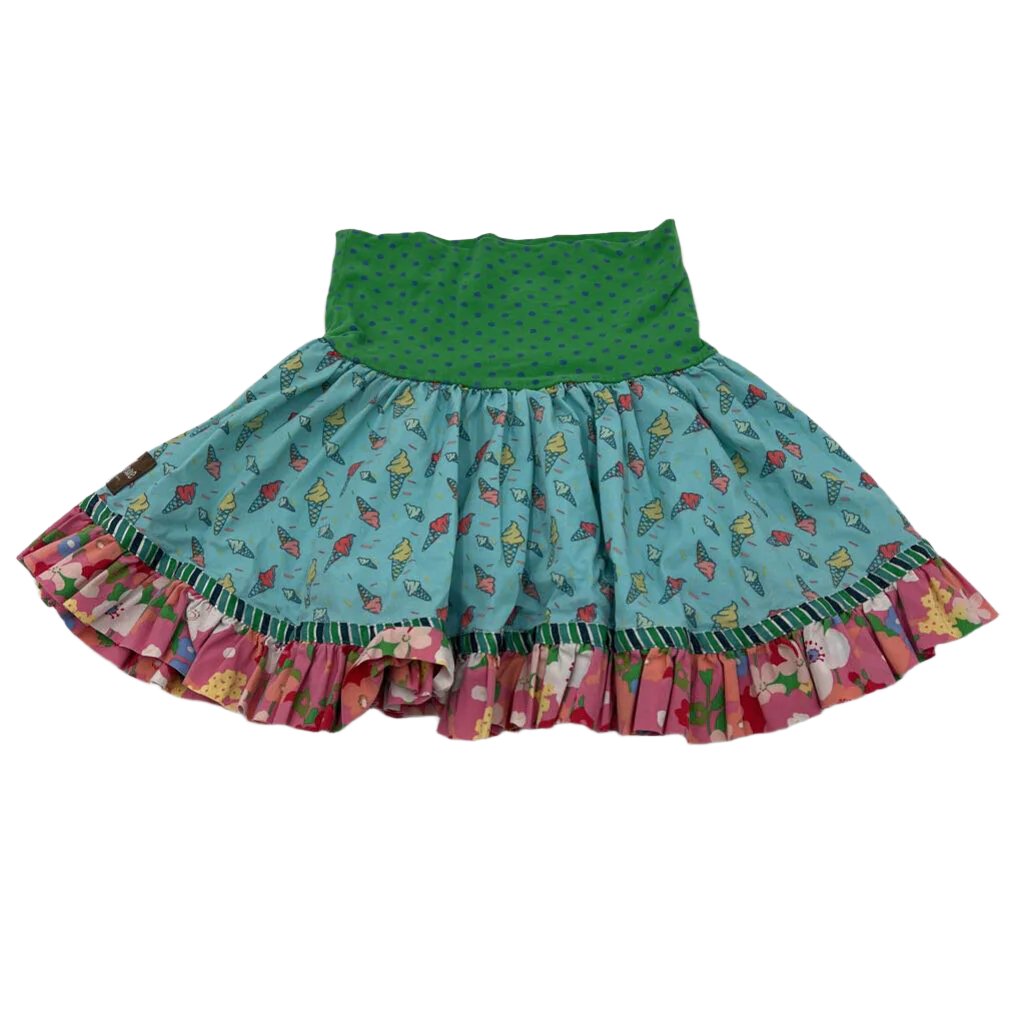 Cotton Ruffle Skirt / Ice Cream