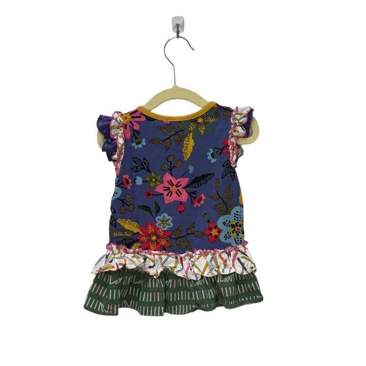 Sleeveless Ruffled Blouse / Flowers