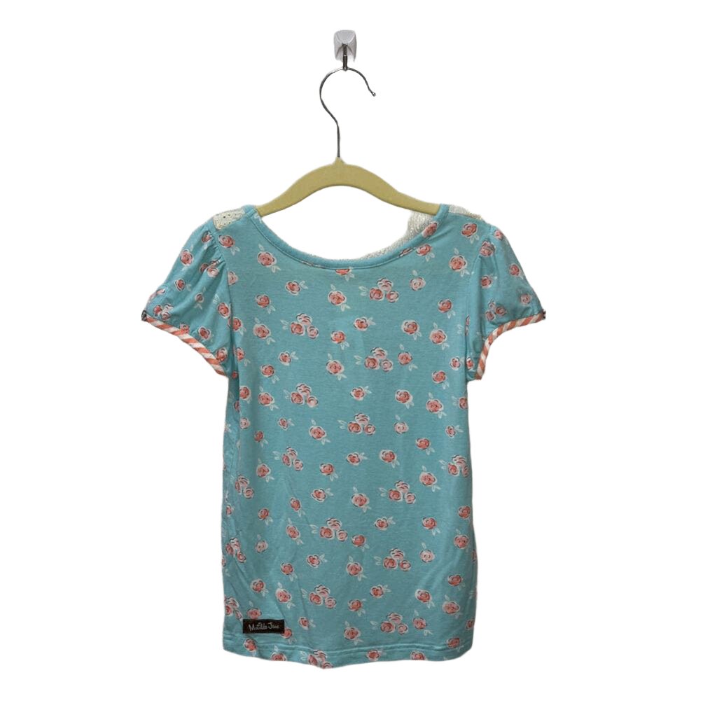 Cap Sleeve Cotton Shirt / Flowers