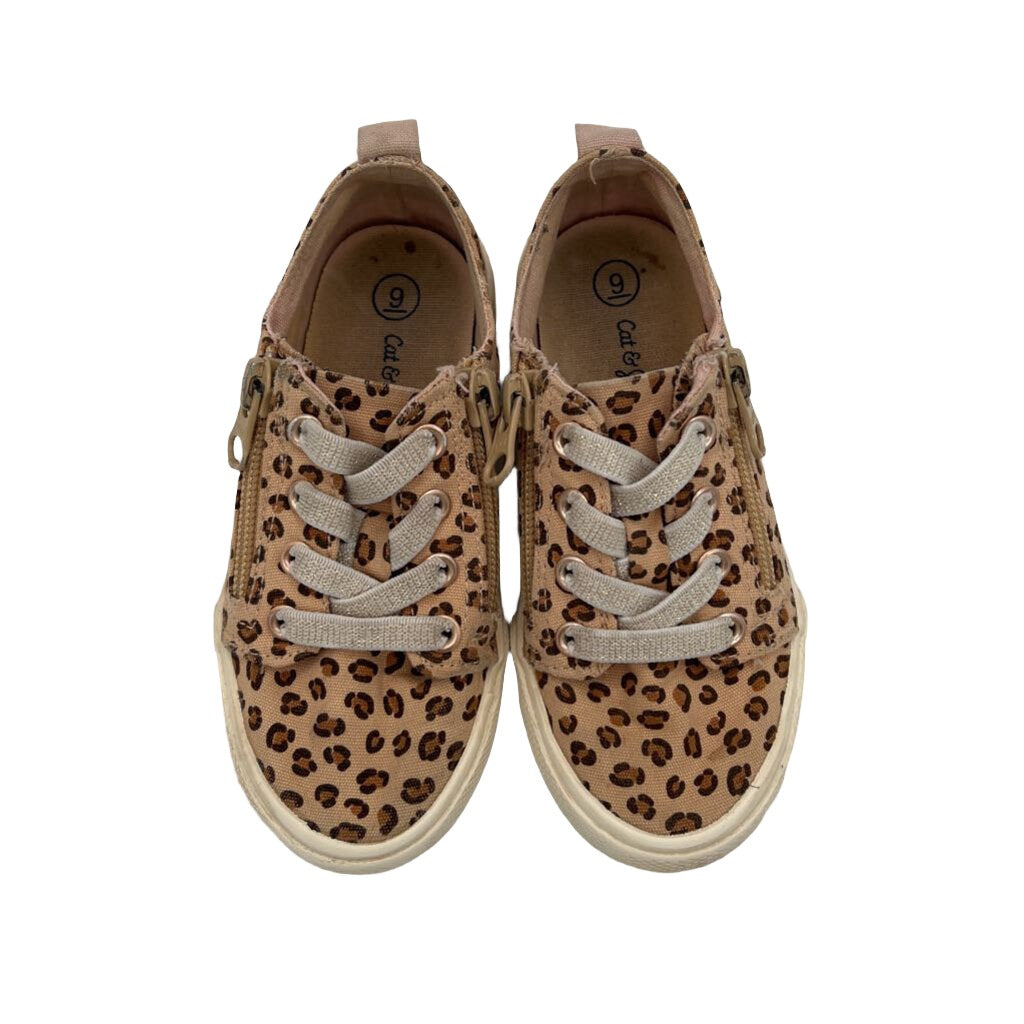 Leopard Print Zip-Up Sneakers