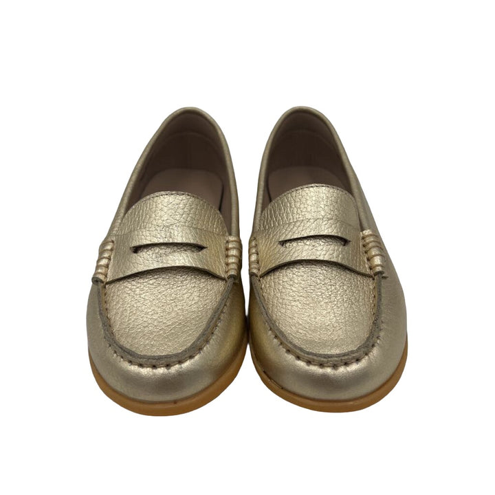 Metallic Leather Dress Loafers