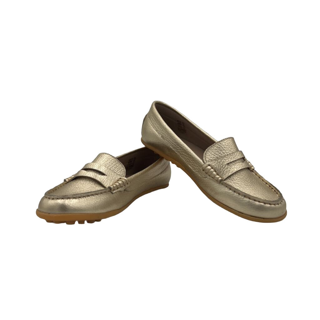 Metallic Leather Dress Loafers