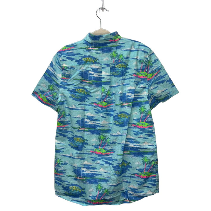 SS Collared Shirt / Ocean & Palm Trees