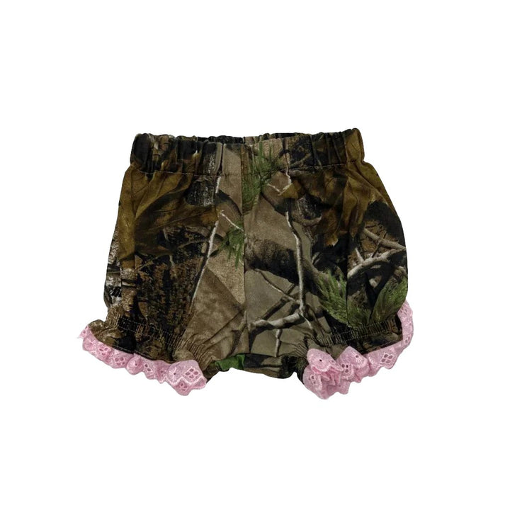 Camo Cross Back Tank + Shorts / Pink Lace