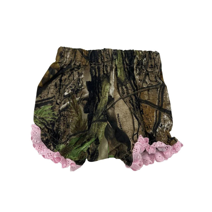 Camo Cross Back Tank + Shorts / Pink Lace